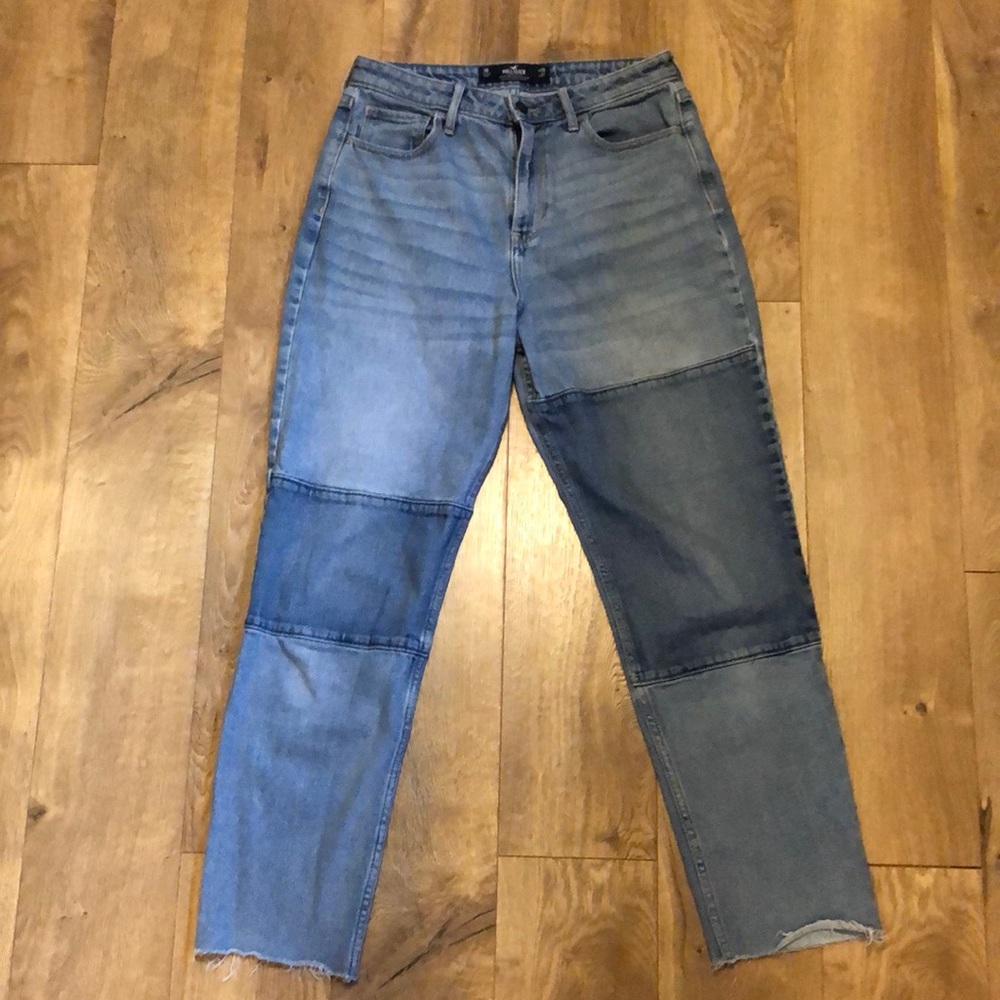 Hollister Patchwork Ultra High Rise Mom Jean